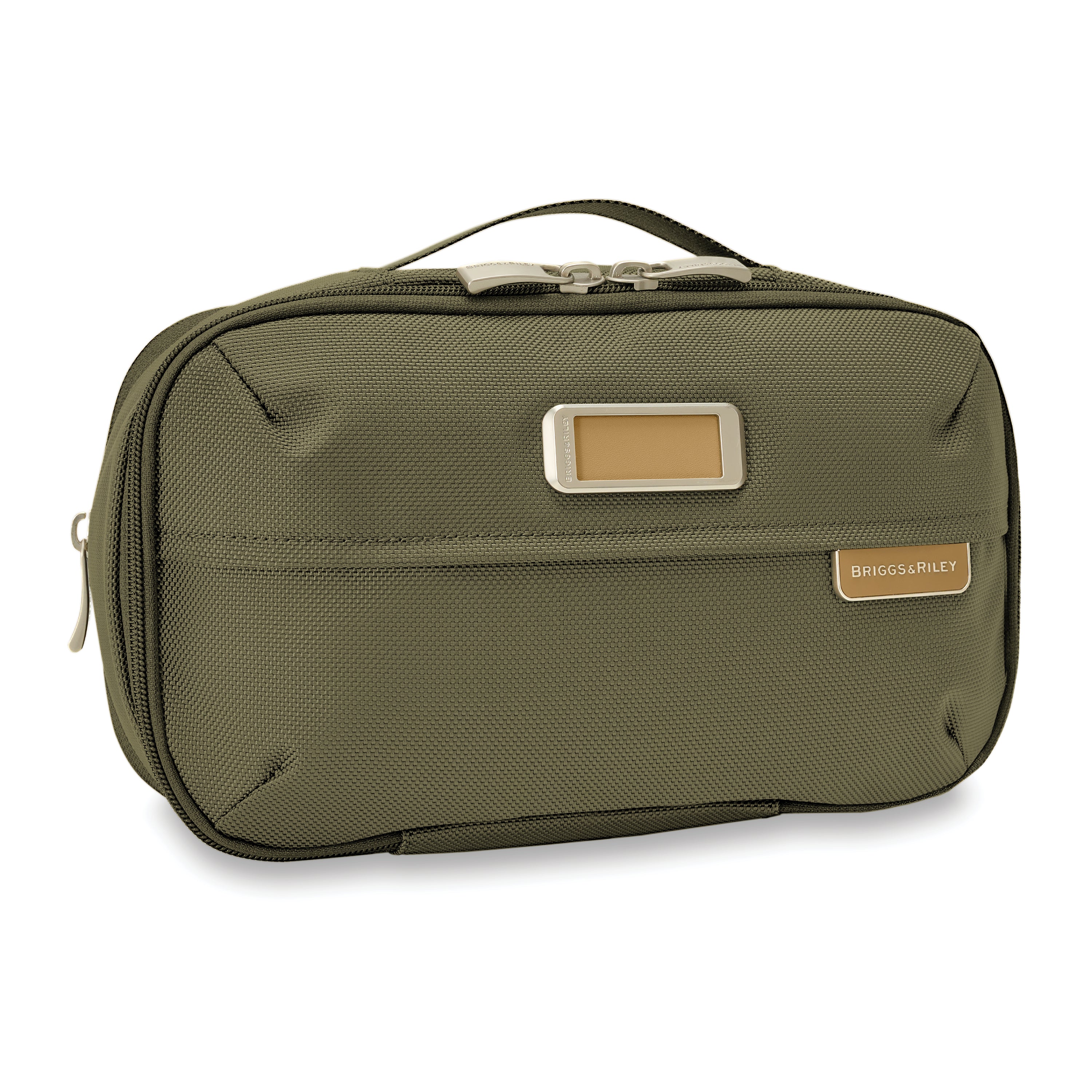 Briggs & Riley Baseline Expandable Essentials Kit in Olive — angle view 2 # color_Olive