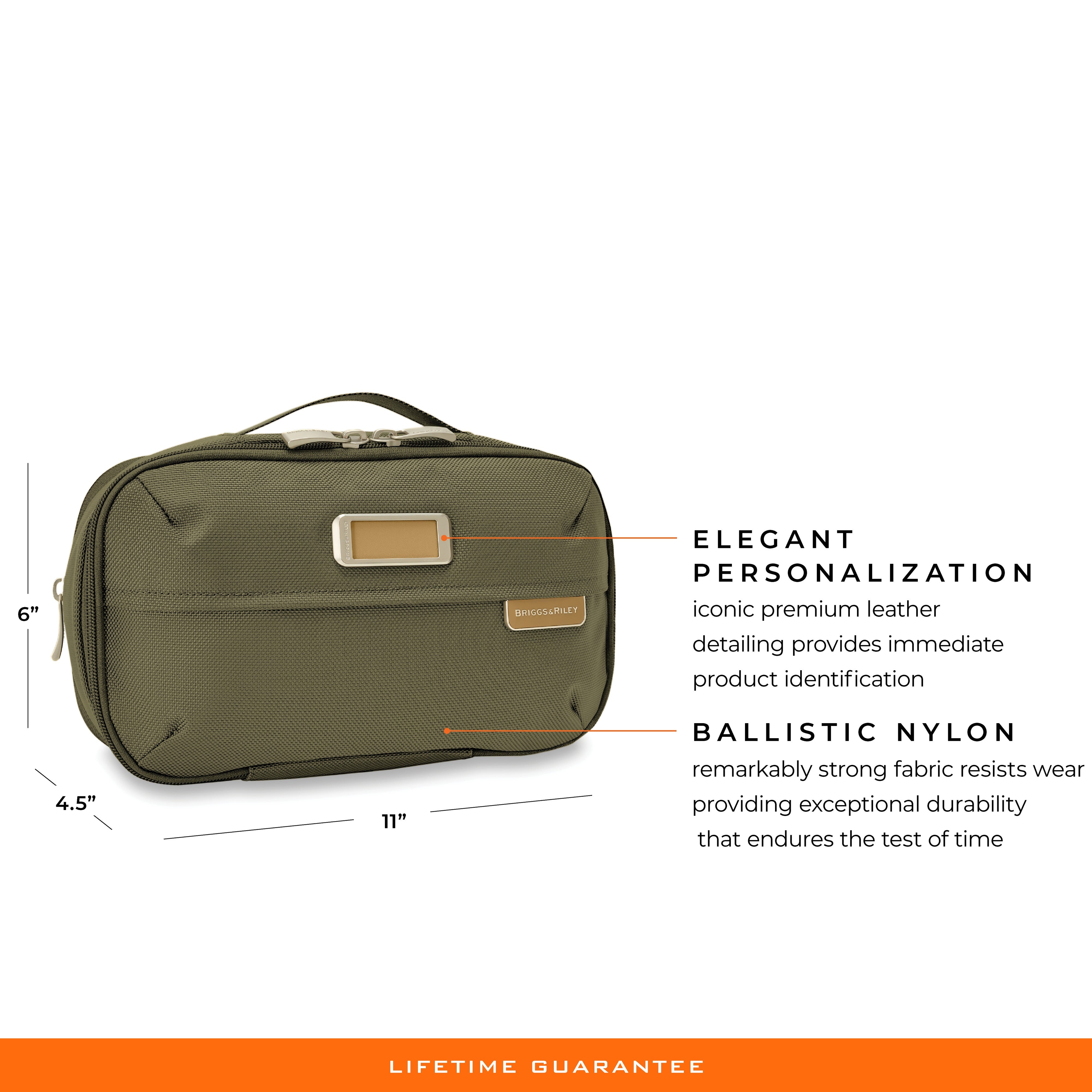 Briggs & Riley Baseline Expandable Essentials Kit in Olive — detail view 2 # color_Olive