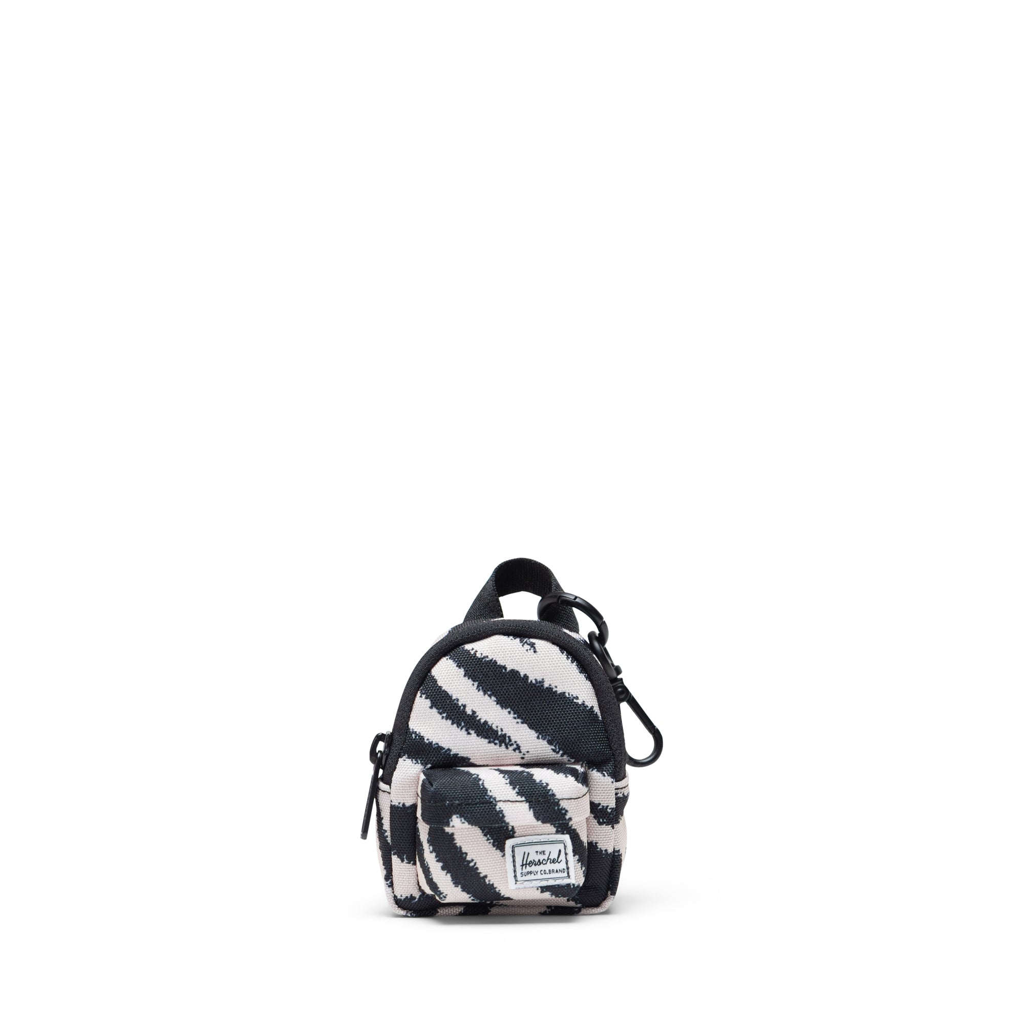 Herschel Classic Backpack Bag Charm in Zebra — front view