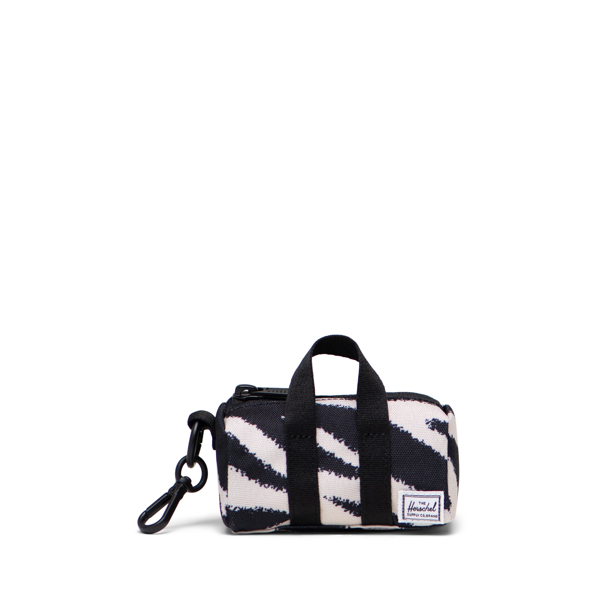 Herschel Novel Duffle Bag Charm in Zebra — front view