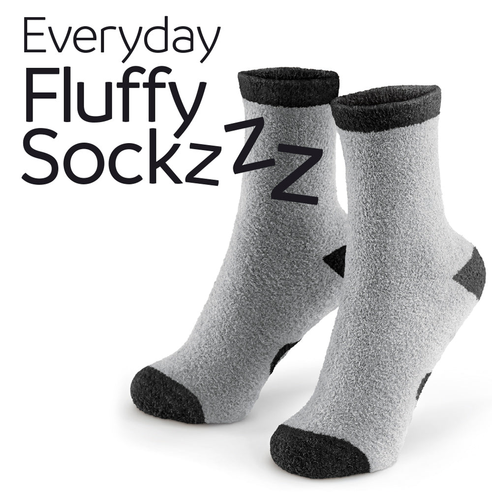Go Travel Everyday Fluffy Sockzzz in Black — front view
