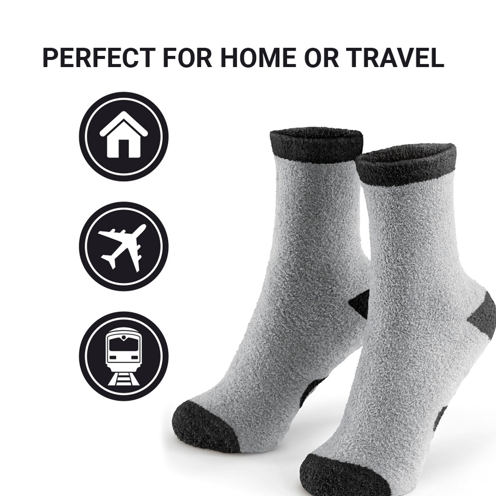 Go Travel Everyday Fluffy Sockzzz in Black — angle view 2