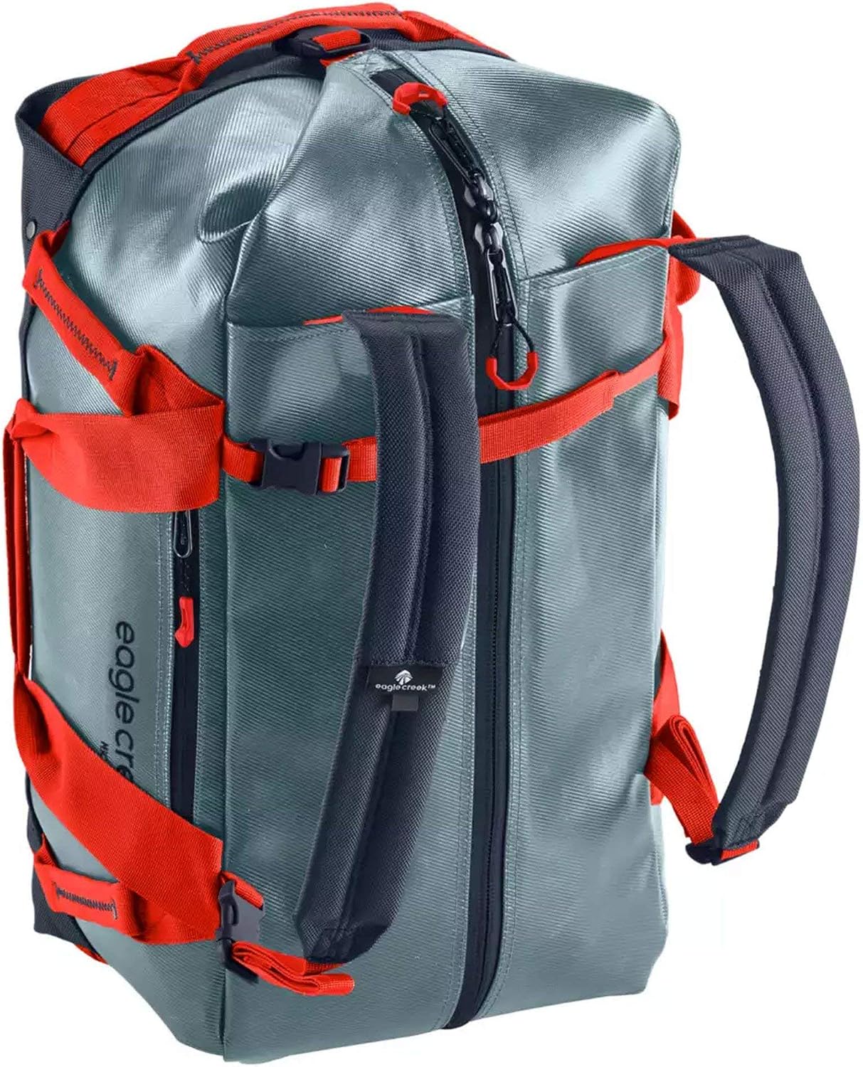 Eagle Creek Migrate Duffel Bag 60L in Biwa Lake Blue — back view # color_Biwa Lake Blue