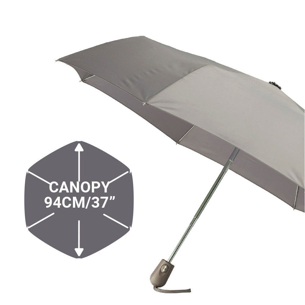 Go Travel Automatic Umbrella in Gun Metal — lifestyle