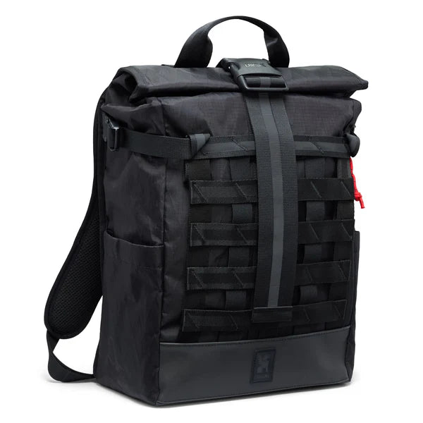 Chrome Industries Barrage 18L backpack – person wearing the backpack, front
