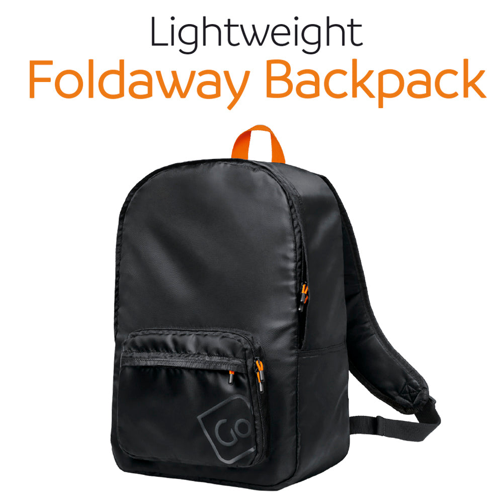 Go Travel Lightweight Foldaway Backpack in Black — front view