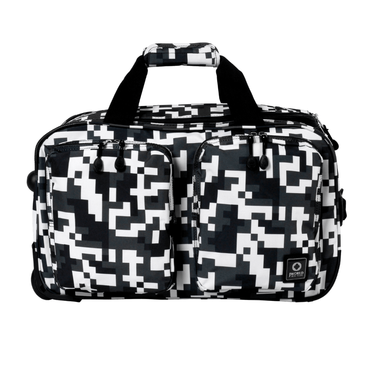 J World Duane Rolling Duffel Bag in Camo — front view # color_Camo