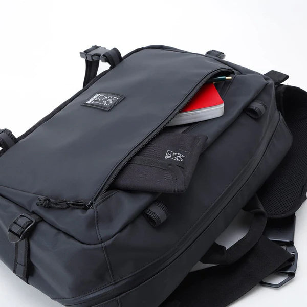 Chrome Industries Kadet Max 15L sling bag – navy, open showing the interior