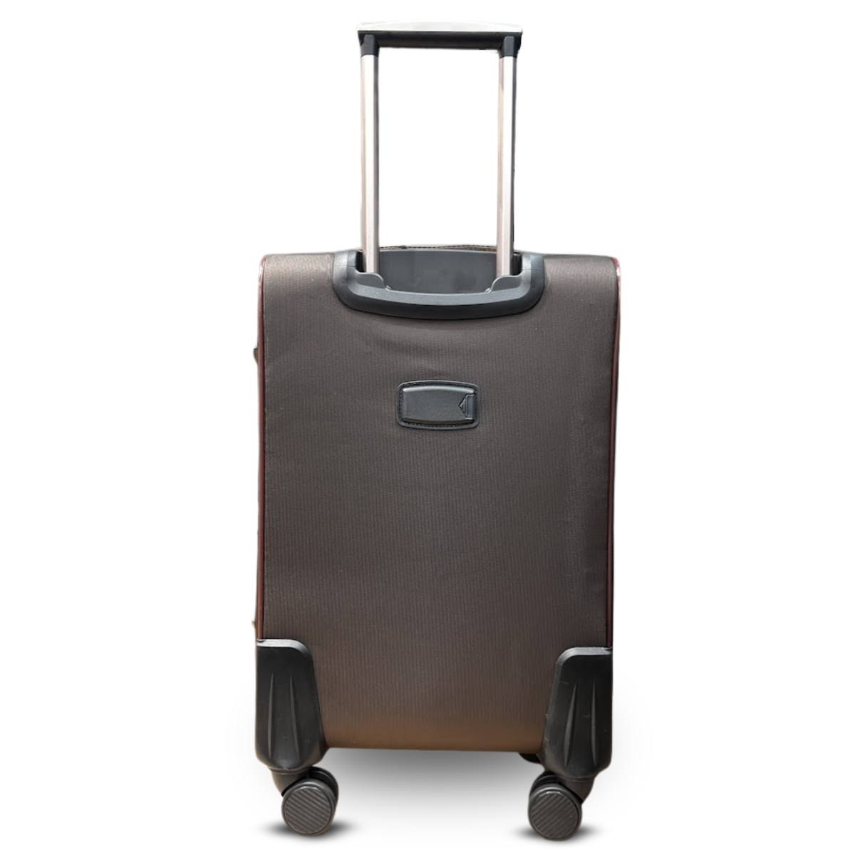 Camel Mountain 9122 Softside Expandable Spinner Luggage in Brown — back view