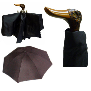 Vista 9005 Italian Duck Handle Umbrella in Black — front view