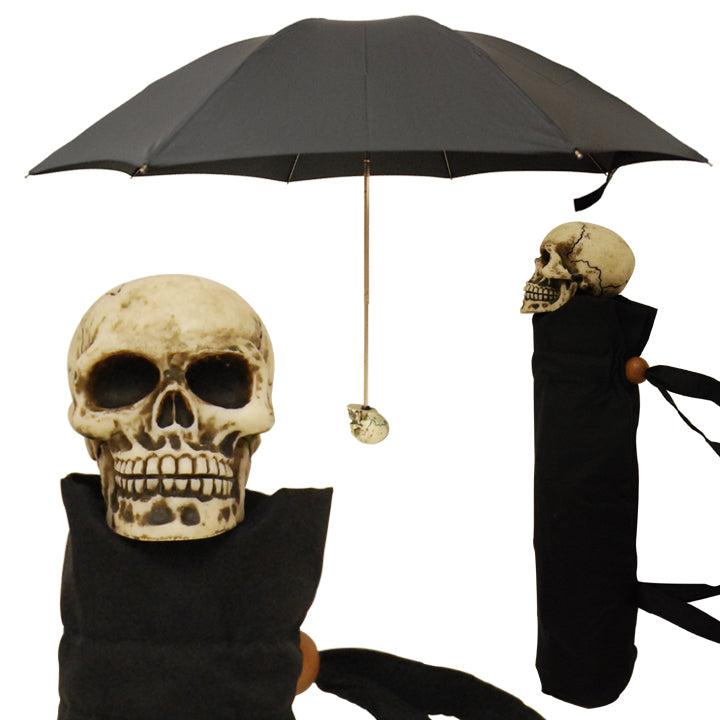 Vista 9015 Skull Umbrella in Black — front view