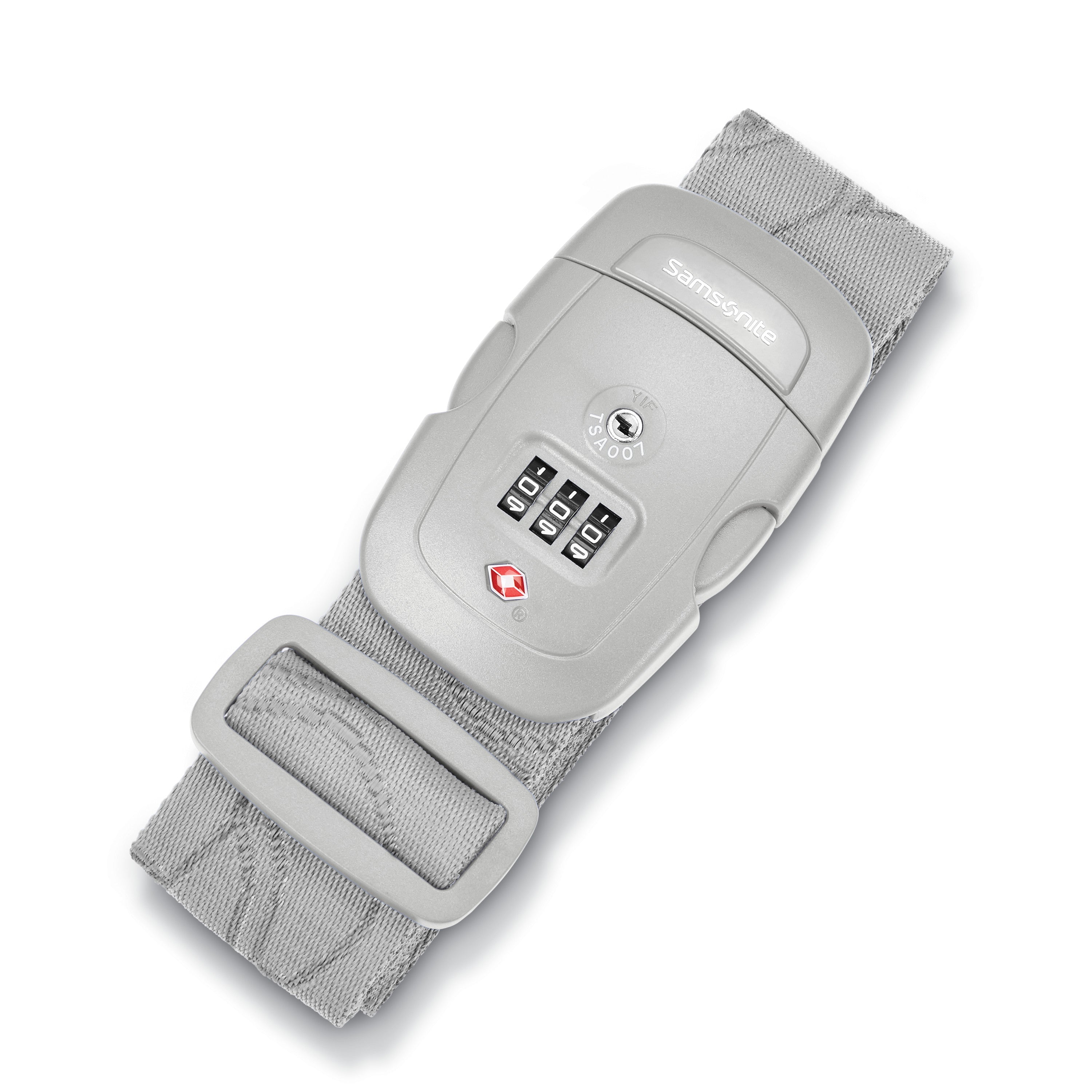 Samsonite 3 Dial Travel Sentry Combination Luggage Strap - Light Grey