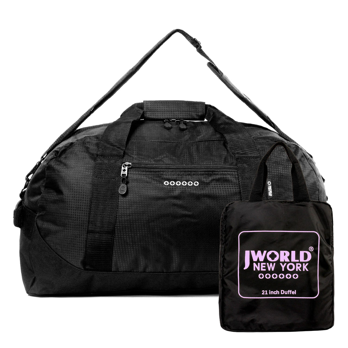 J World Lawrence Sport Duffel Bags in Black 21" — front view