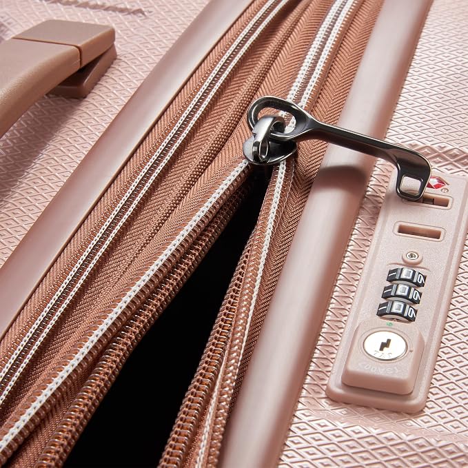 Delsey ST Tropez Medium Expandable Spinner in Pink — detail view