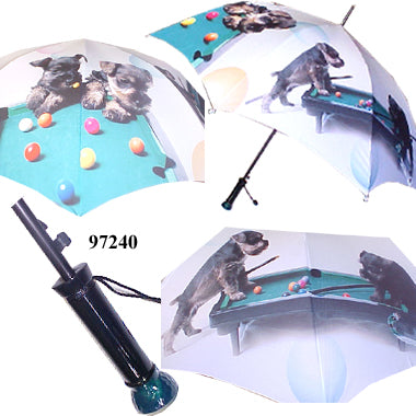 Vista 97240 Puppies Playing with Billiard Balls Umbrella — front view
