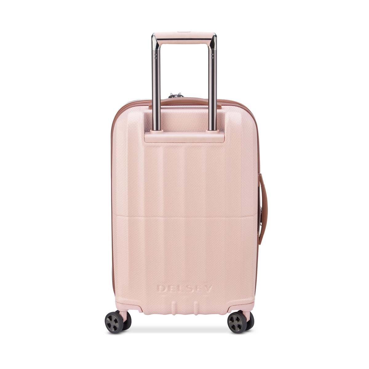Delsey ST Tropez Medium Expandable Spinner in Pink — back view