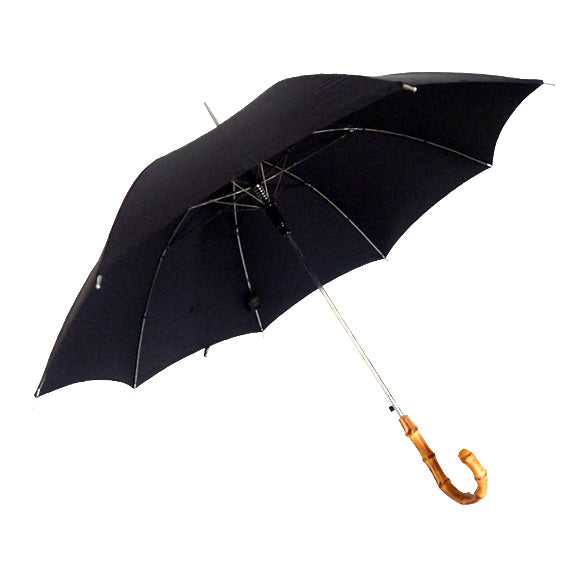Vista 9911 Bamboo Umbrella in Black — front view # color_Black