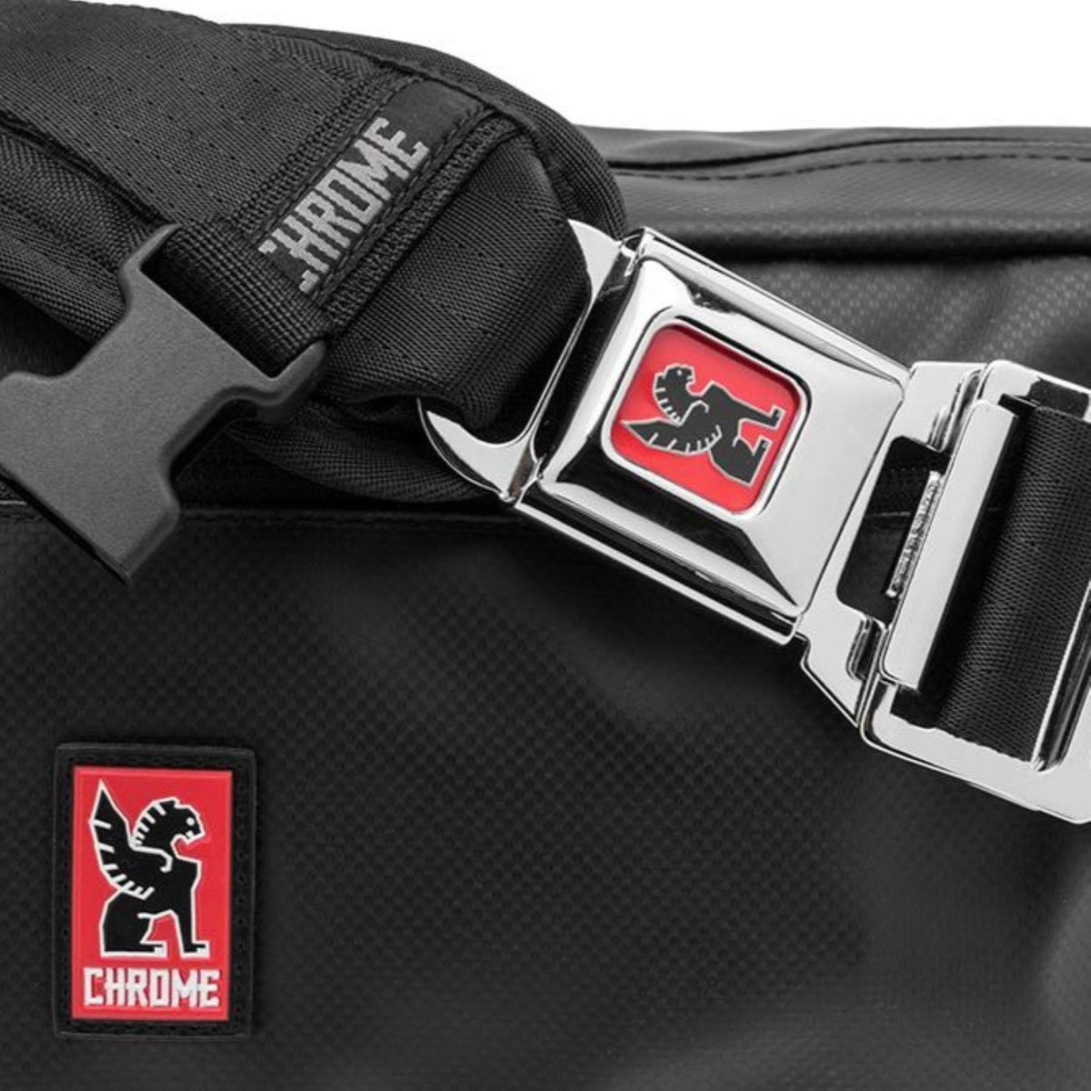 Chrome Industries Kadet Sling Bag 9L in Black Tarp — detail view