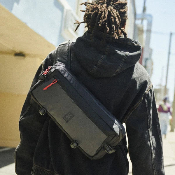 Chrome Industries Kadet 9L sling bag – graphic print colorway, rear view
