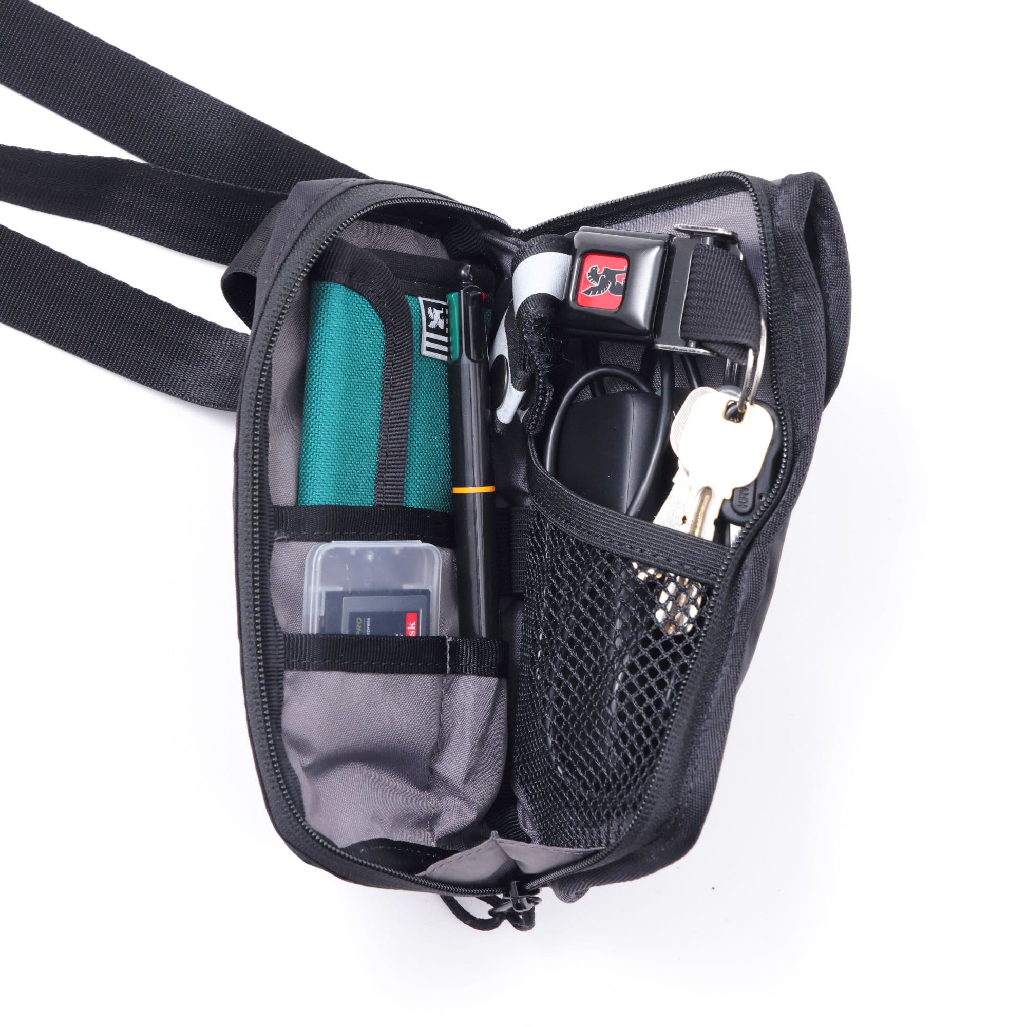 Chrome Industries Travel Tech Pouch in Black X — back view
