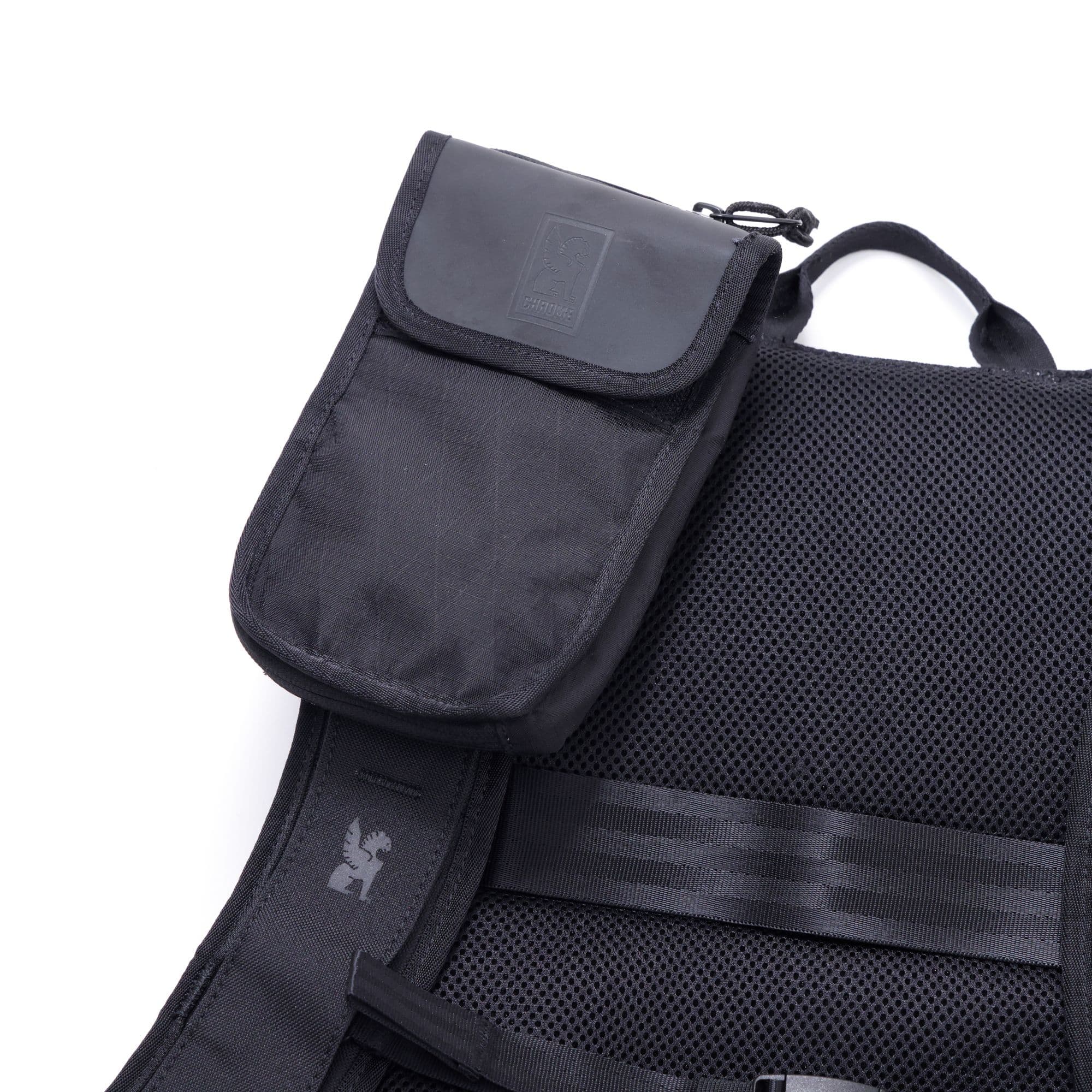 Chrome Industries Travel Tech Pouch in Black X — angle view 2