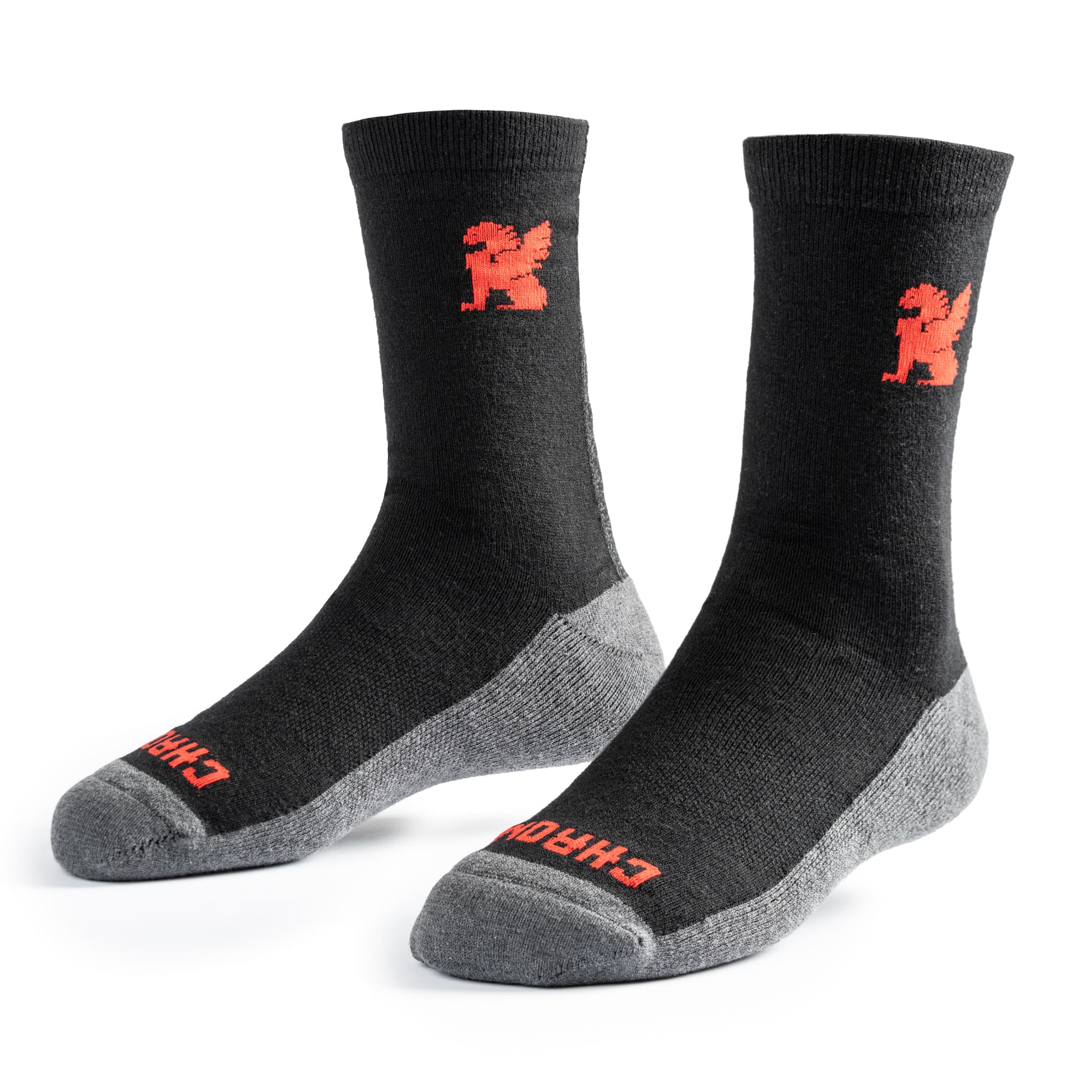 Chrome Industries Merino Reflective Socks in Black — front view