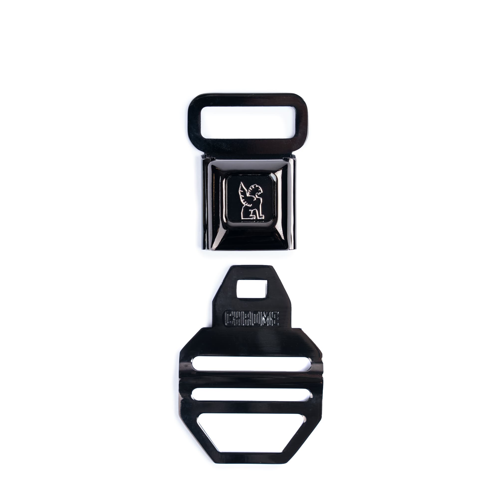 Chrome Industries Seatbelt Buckle Small (1") in Black Chrome — back view