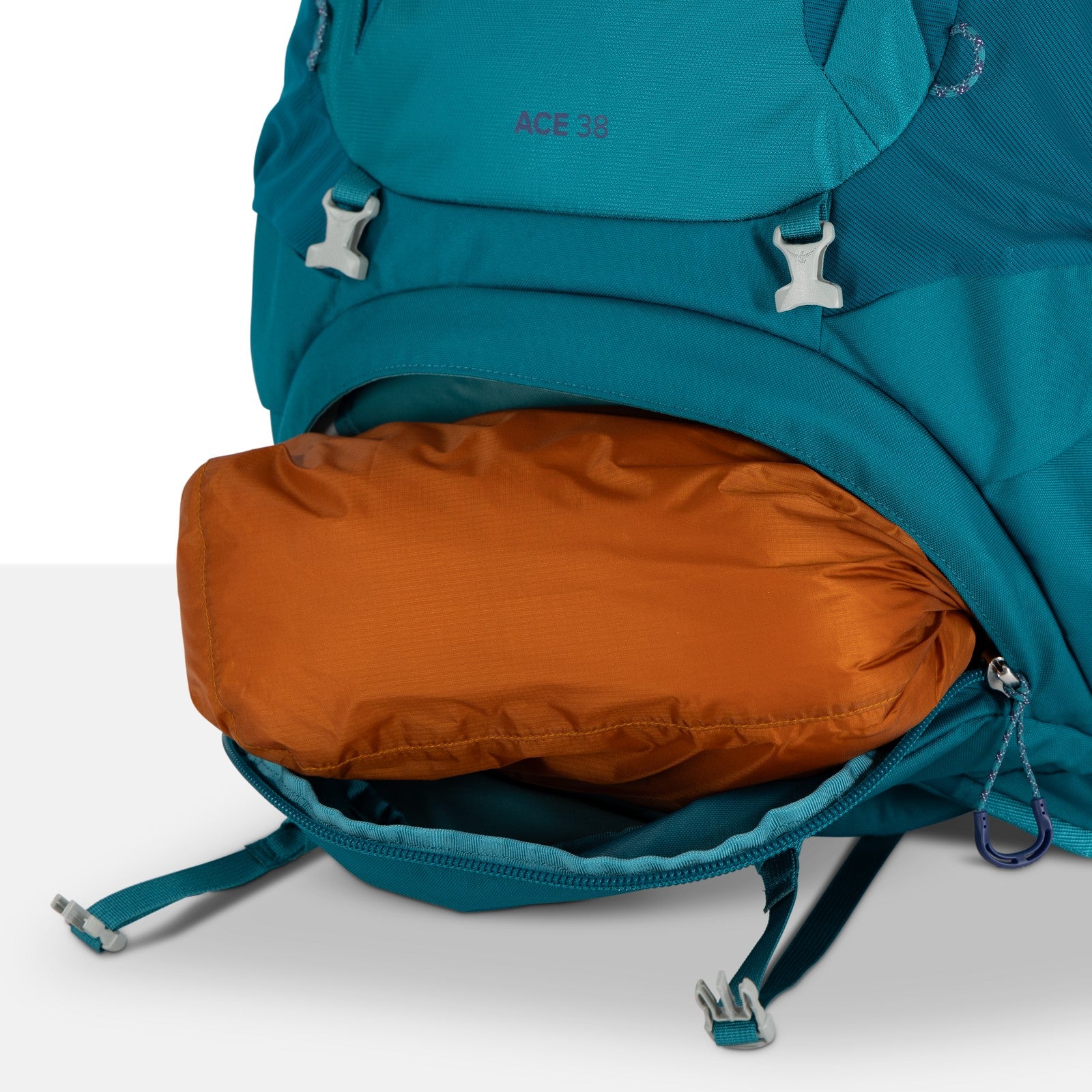 Osprey Ace 38 Kids Hiking Backpack 38L in Blue Spikemoss/Deep Peyto — detail view 4