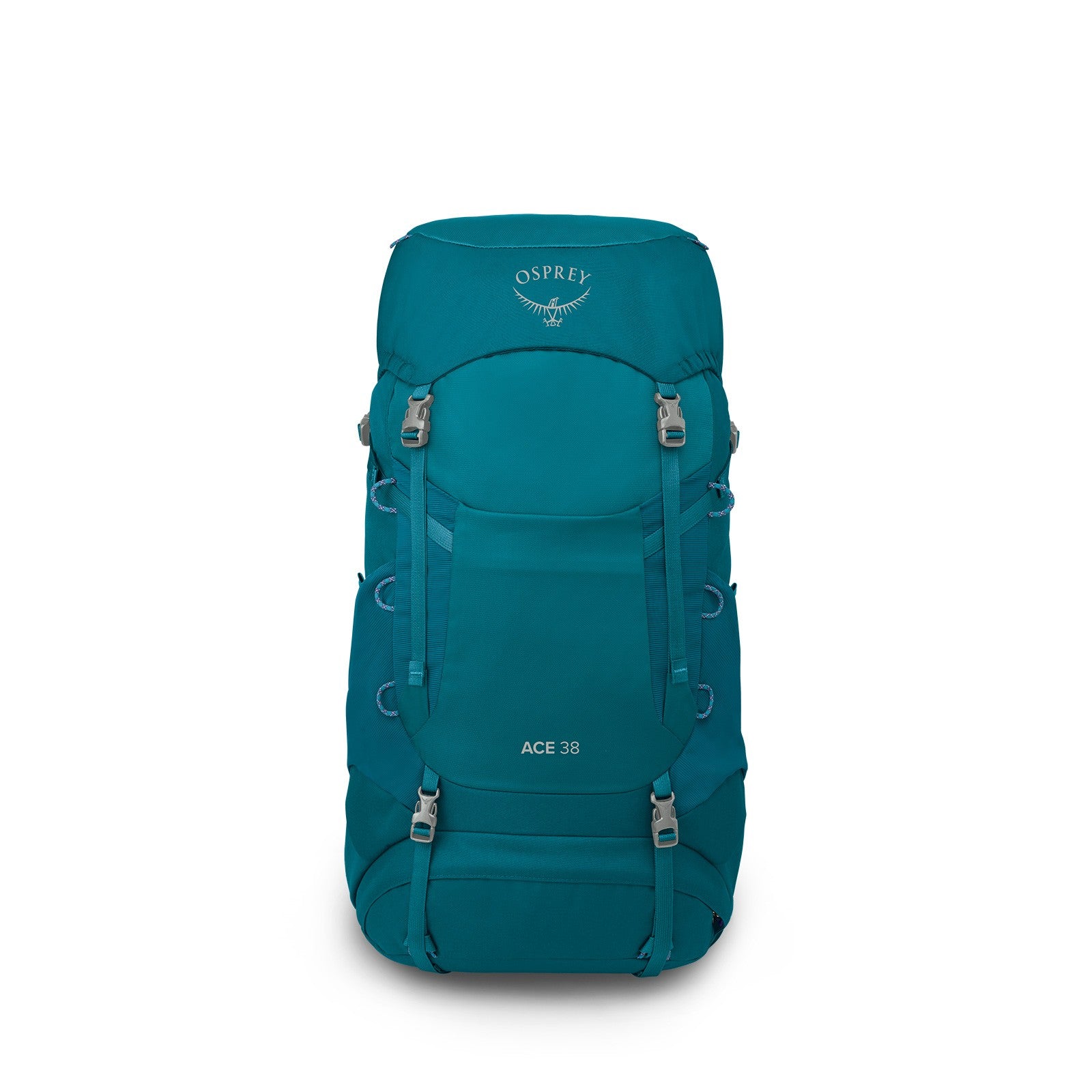 Osprey Ace 38 Kids Hiking Backpack 38L in Blue Spikemoss/Deep Peyto — angle view 2