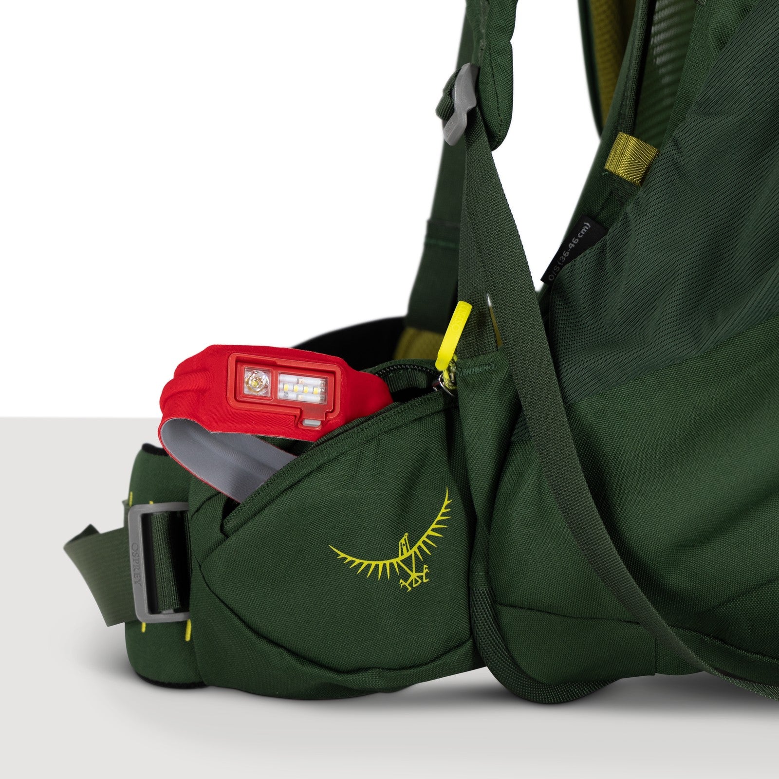 Osprey Ace 50 Kids Hiking Backpack 50L in Green Canopy/Matcha Green — detail view