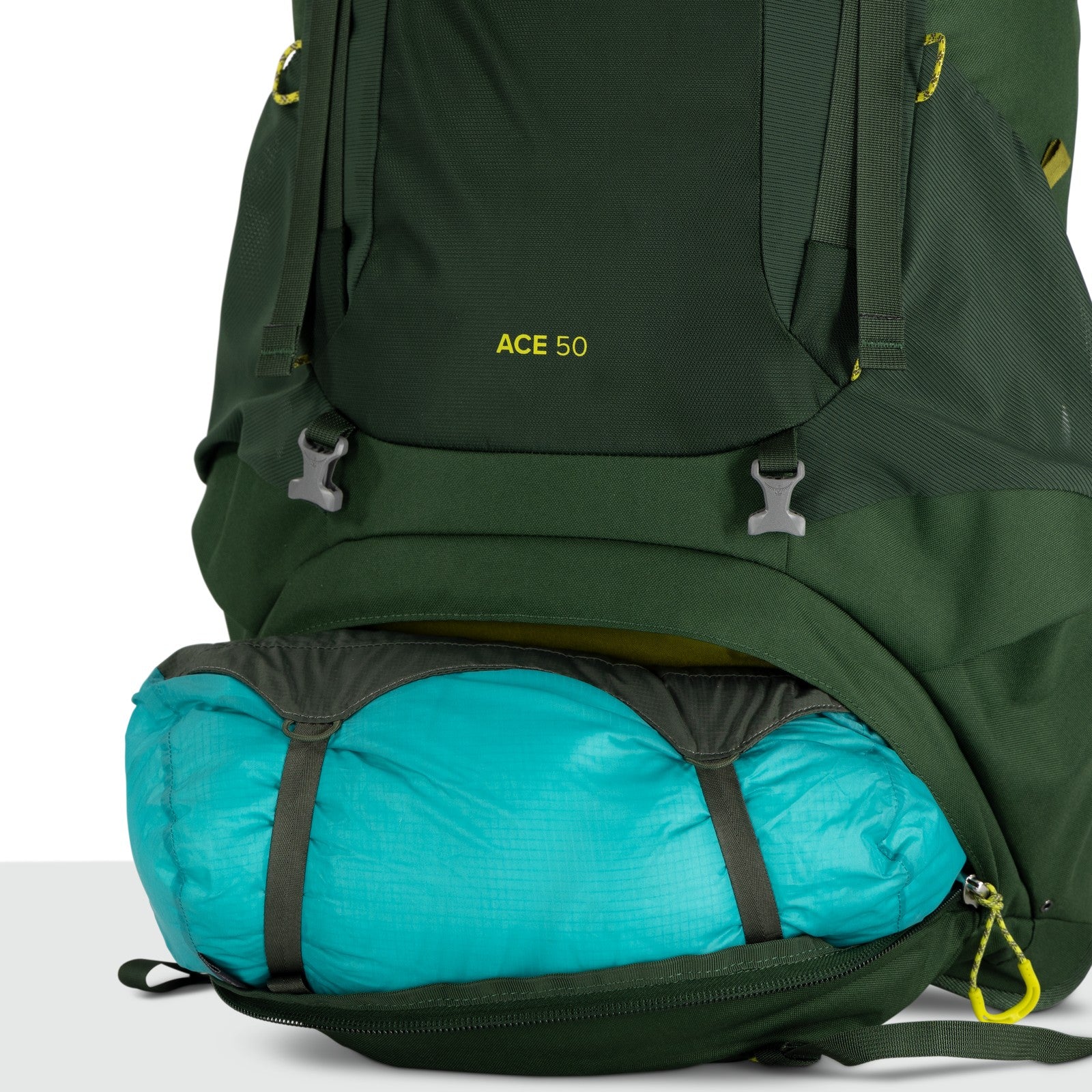 Osprey Ace 50 Kids Hiking Backpack 50L in Green Canopy/Matcha Green — detail view 5