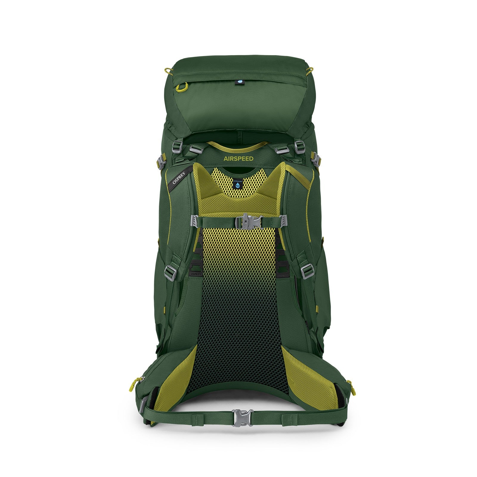 Osprey Ace 65 Kids Hiking Backpack 65L in Green Canopy/Matcha Green — back view
