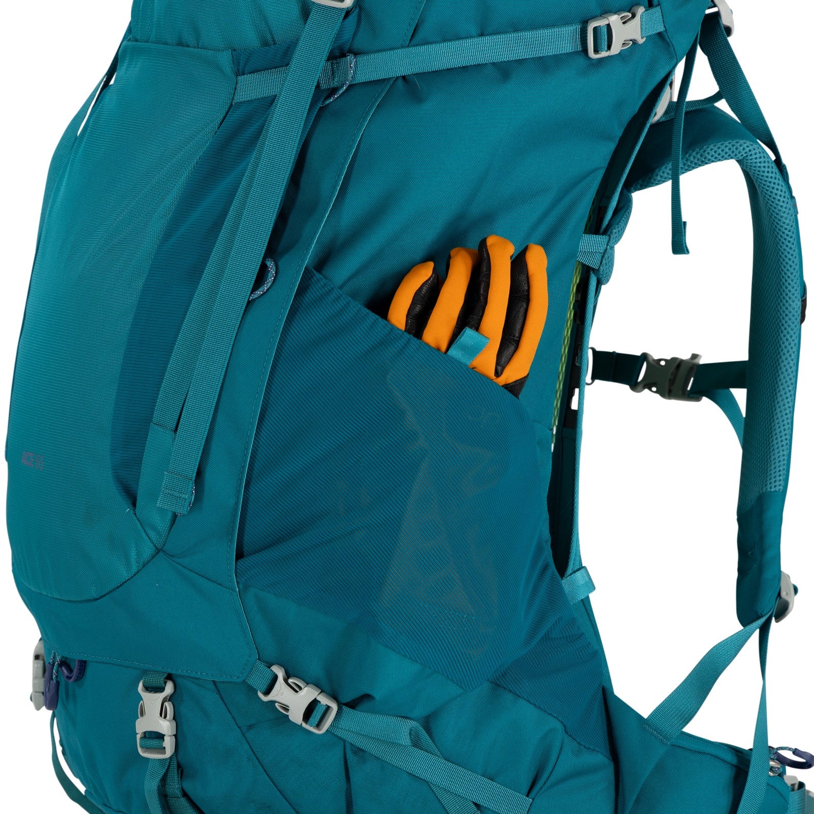 Osprey Ace 65 Kids Hiking Backpack 65L in Blue Spikemoss/Deep Peyto — detail view 2