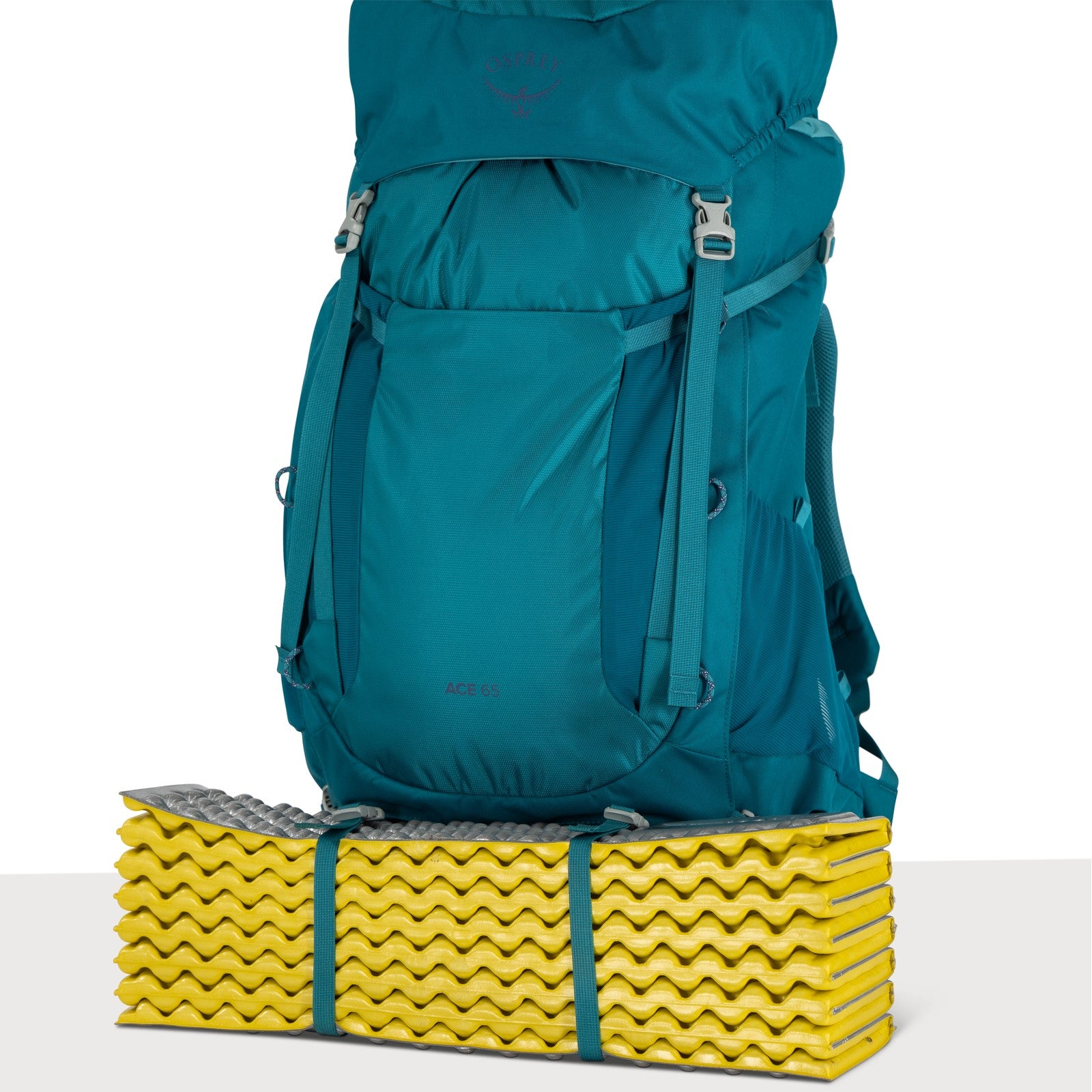 Osprey Ace 65 Kids Hiking Backpack 65L in Blue Spikemoss/Deep Peyto — detail view 3