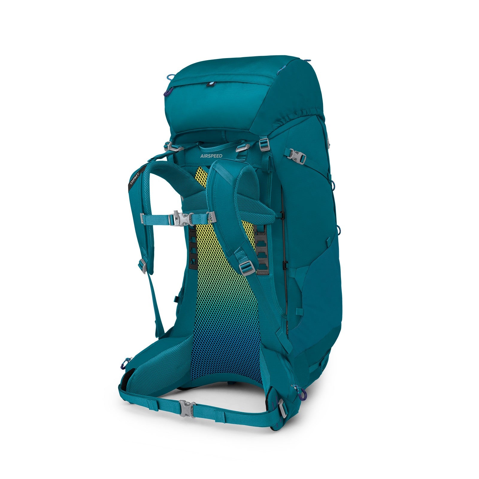Osprey Ace 65 Kids Hiking Backpack 65L in Blue Spikemoss/Deep Peyto — angle view 3