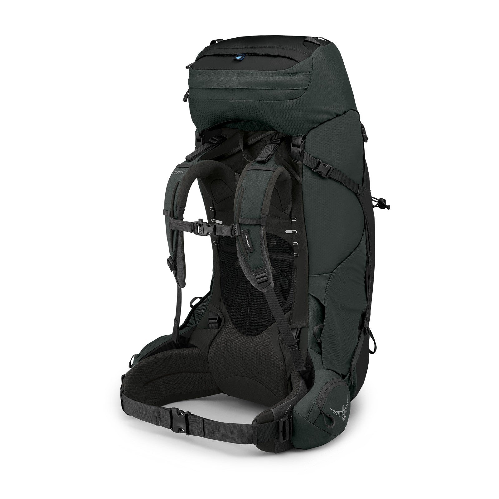 Osprey Aether 65 Hiking Backpack 65L in Black — angle view 4