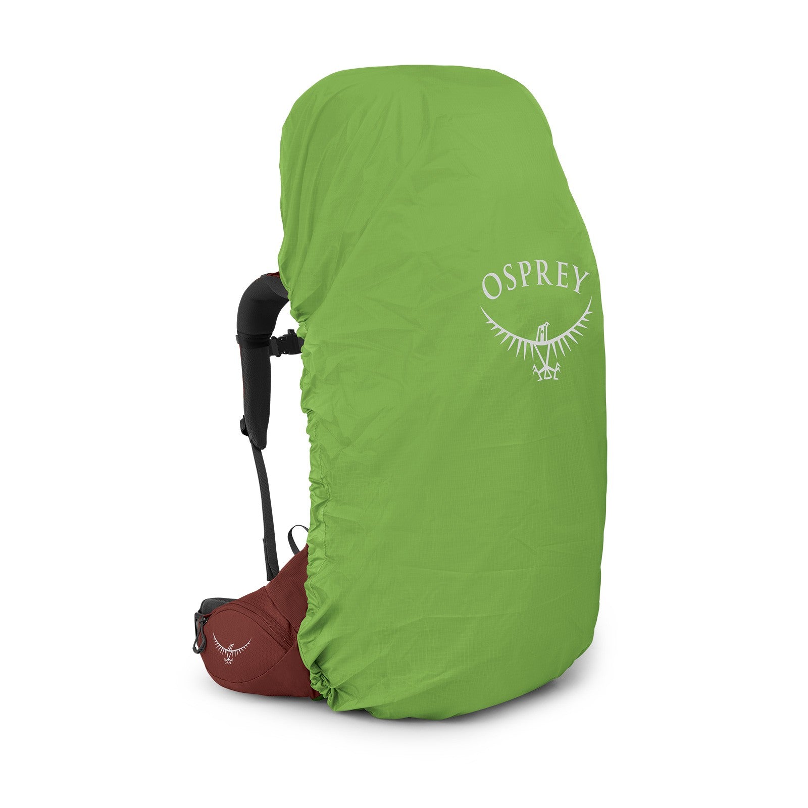 Osprey Aether 65 Hiking Backpack 65L in Acorn Red — angle view 2