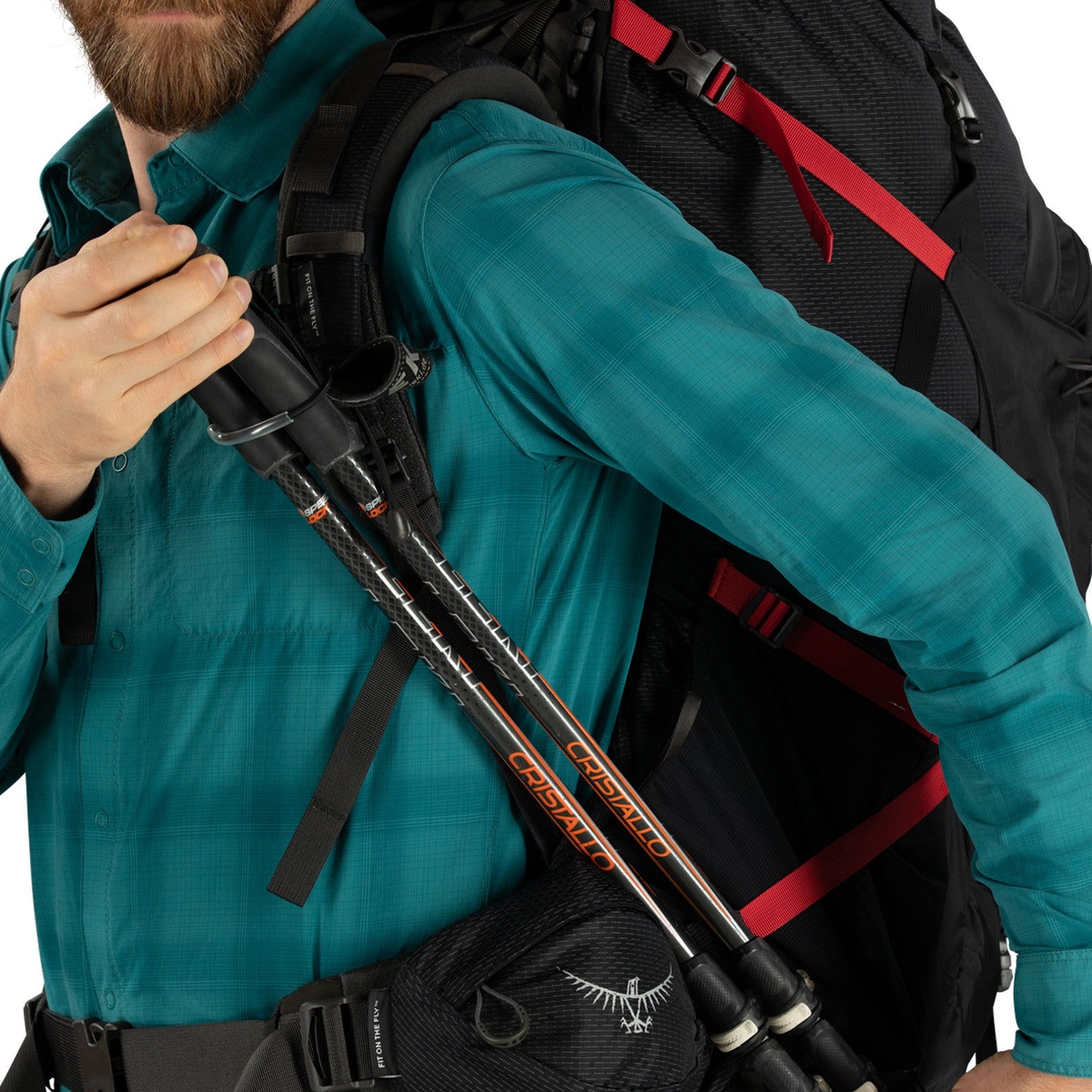 Osprey Aether Plus 100 Hiking Backpack 100L in Black — detail view 3