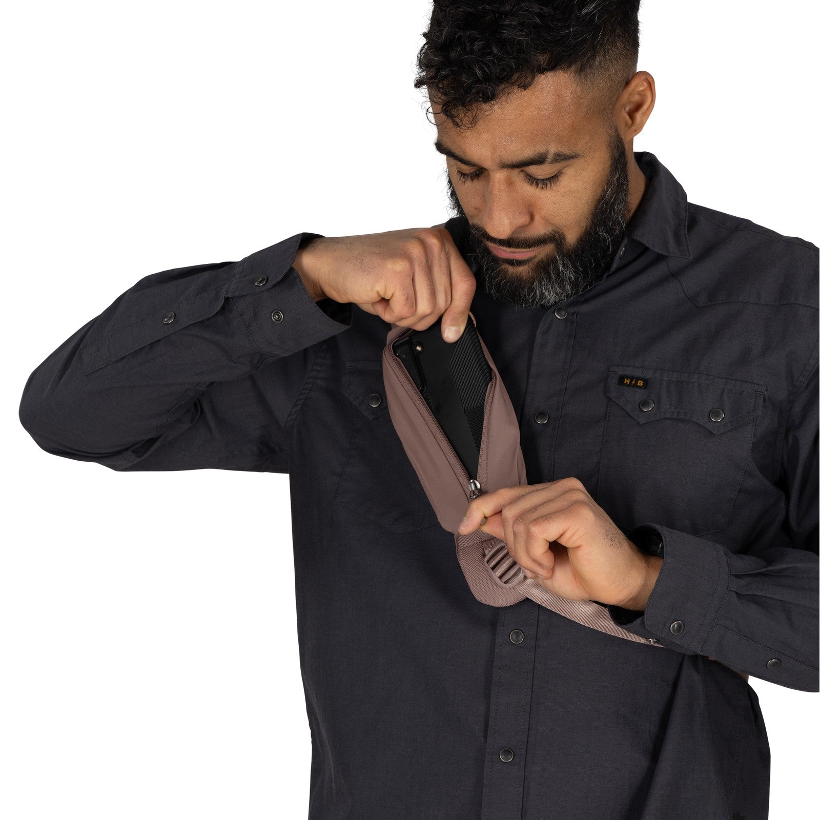 Osprey Aoede Sling 6.5L in Magma Brown — detail view