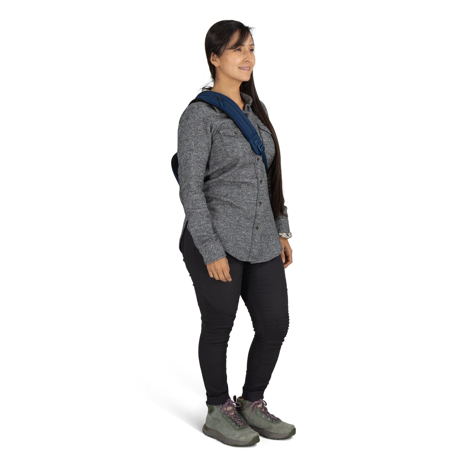 Osprey Aoede Sling 6.5L in Antique Blue — lifestyle