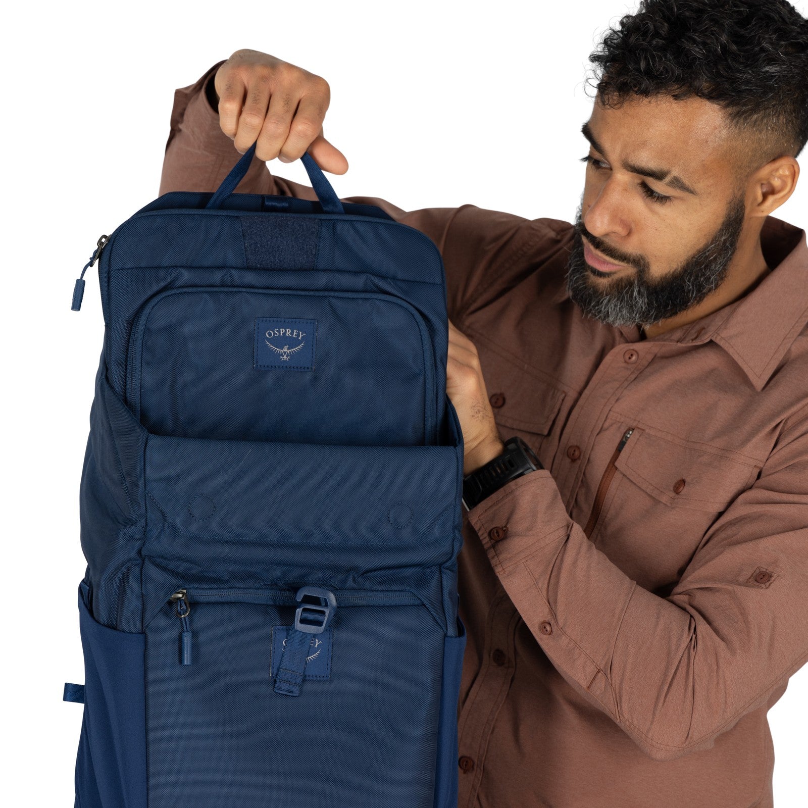 Osprey Aoede SyncPack Backpack 20L in Antique Blue — detail view