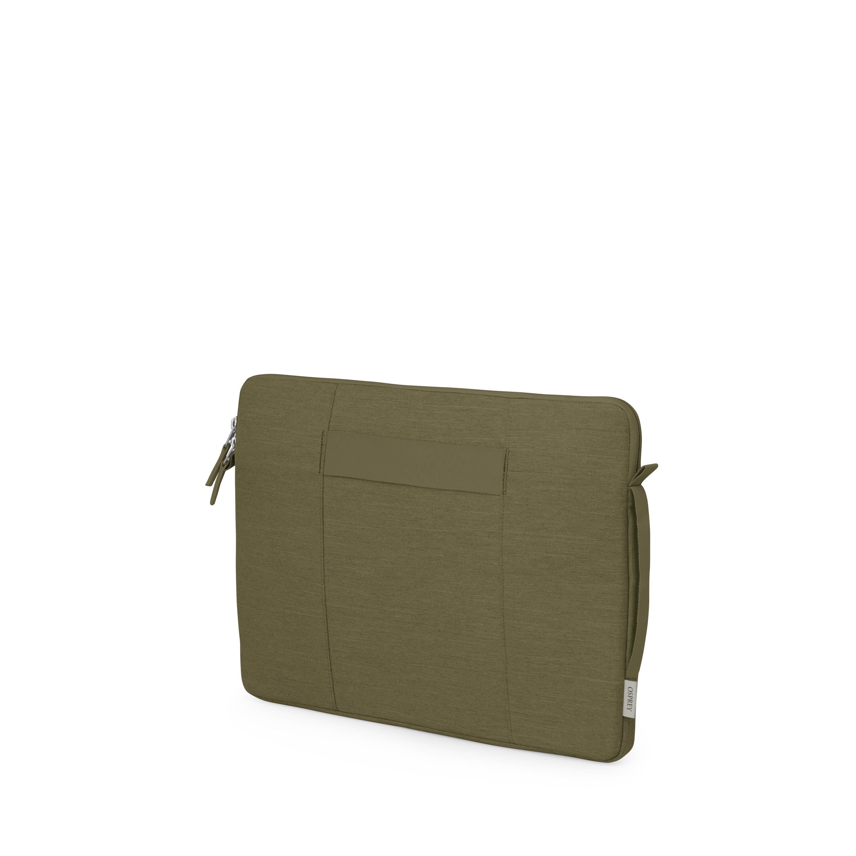Osprey Arcane 16" Laptop Sleeve in Moss Green Heather — angle view 3