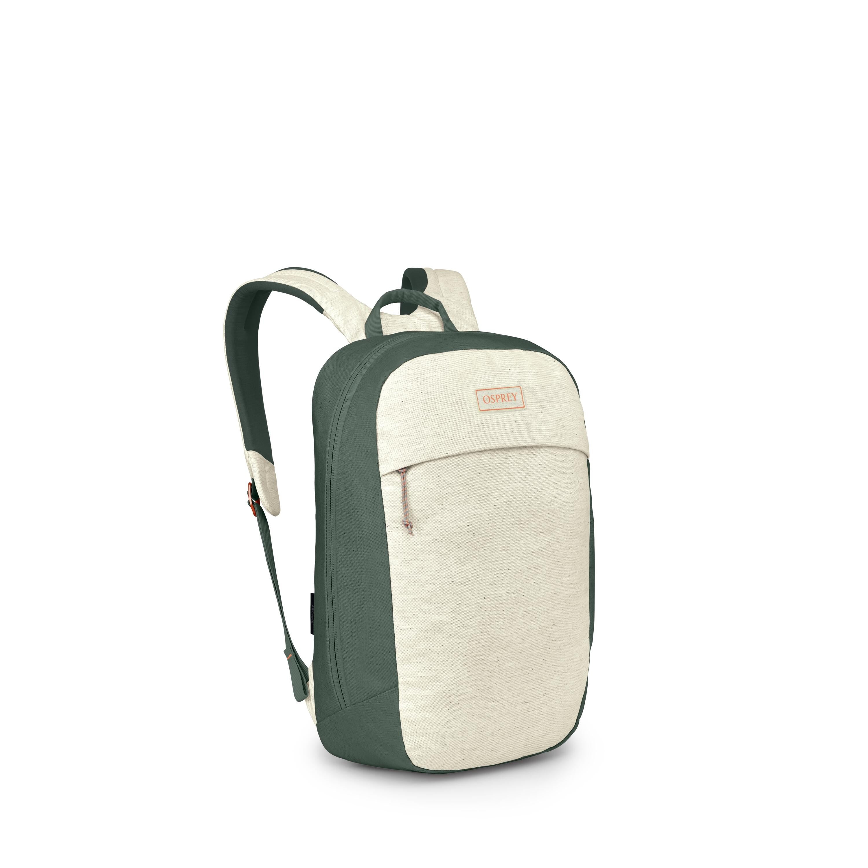 Osprey Arcane Earth Large Day Backpack 22L in Moon Beige/Pine Leaf — angle view 2