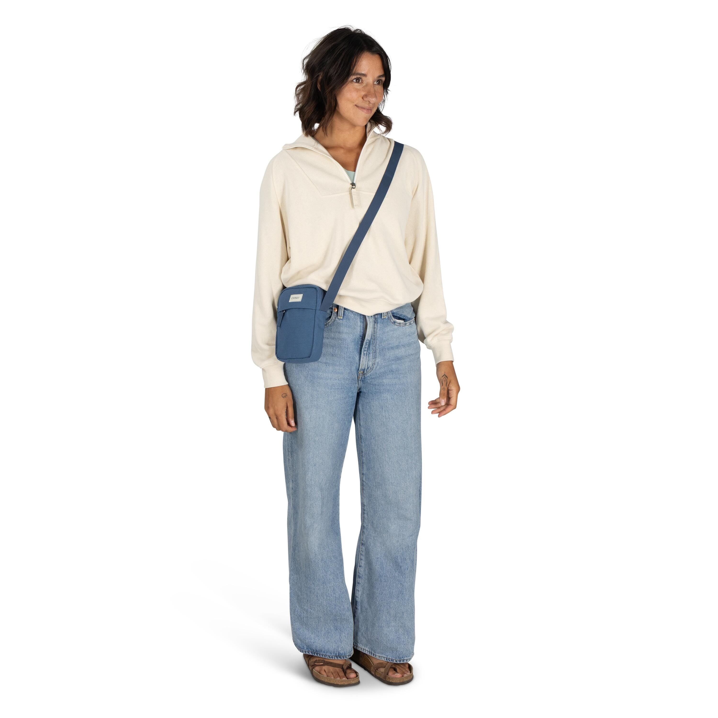 Osprey Arcane Small Crossbody 1.5L in Nirvana Blue Heather — lifestyle