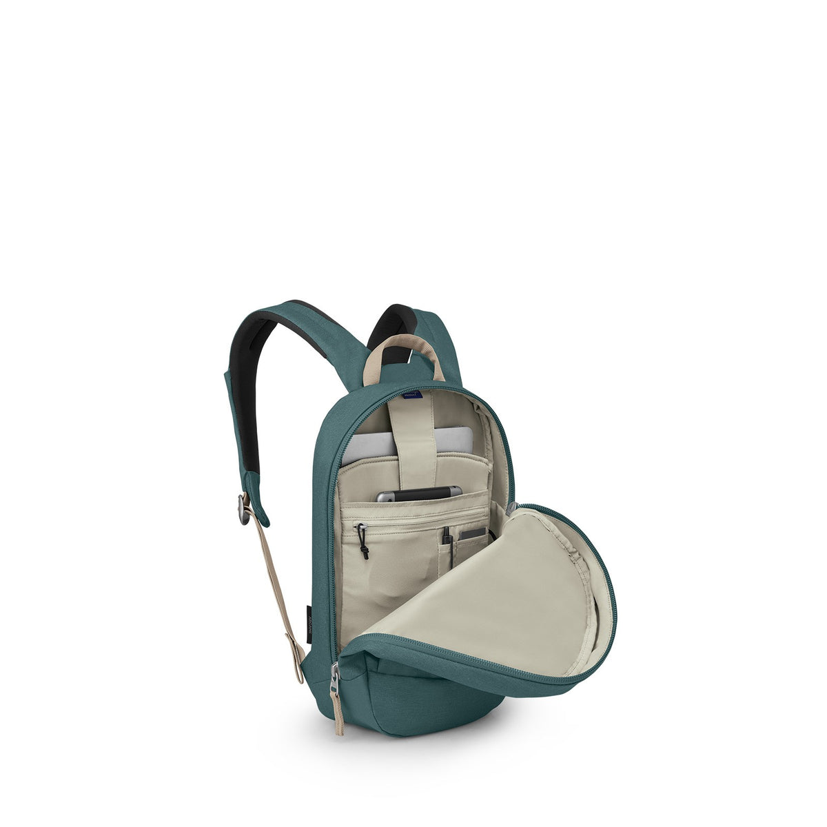 Osprey Arcane Small Daypack 12L in Cascade Blue Heather — angle view 3