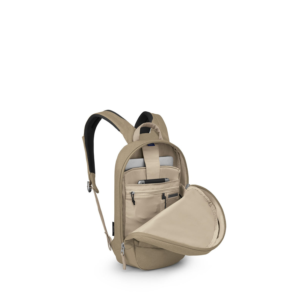 Osprey Arcane Small Daypack 12L in Latte Brown Heather — angle view 3