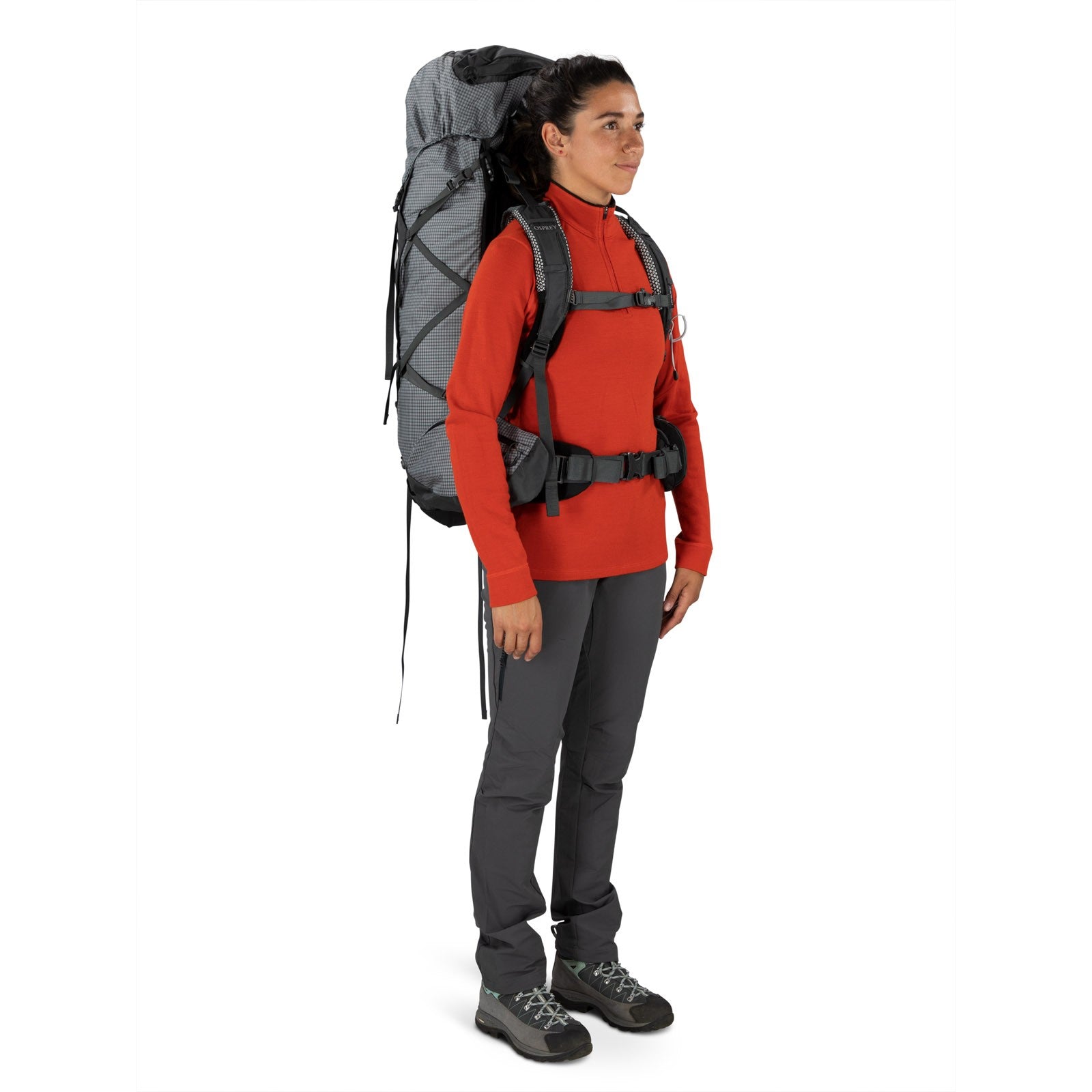 Osprey Ariel Pro 75 Backpacking Pack 75L in Silver Lining — lifestyle