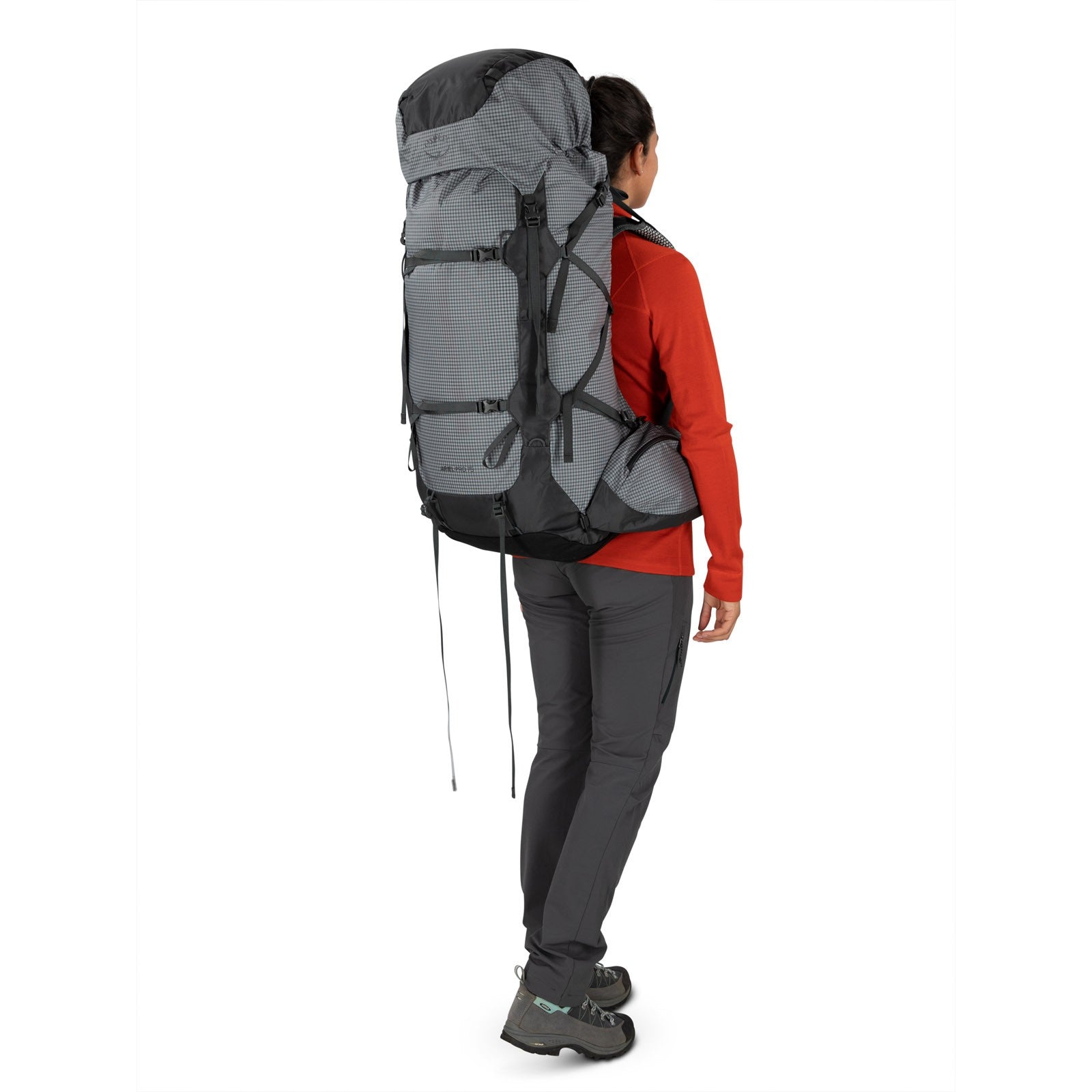 Osprey Ariel Pro 75 Backpacking Pack 75L in Silver Lining — lifestyle 2