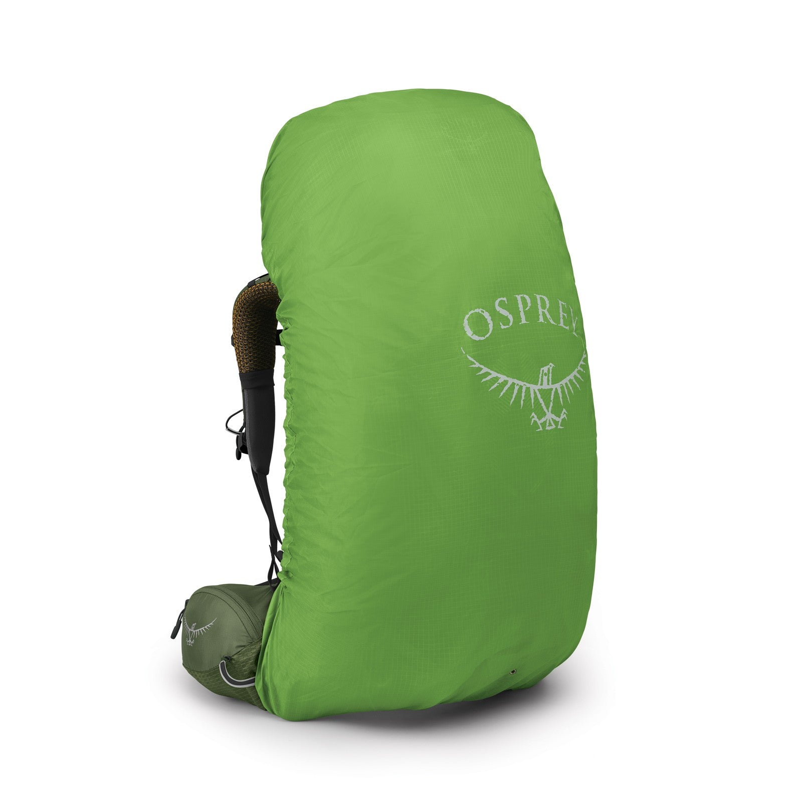 Osprey Atmos AG 65 Backpacking Pack 65L in Mythical Green — angle view 2