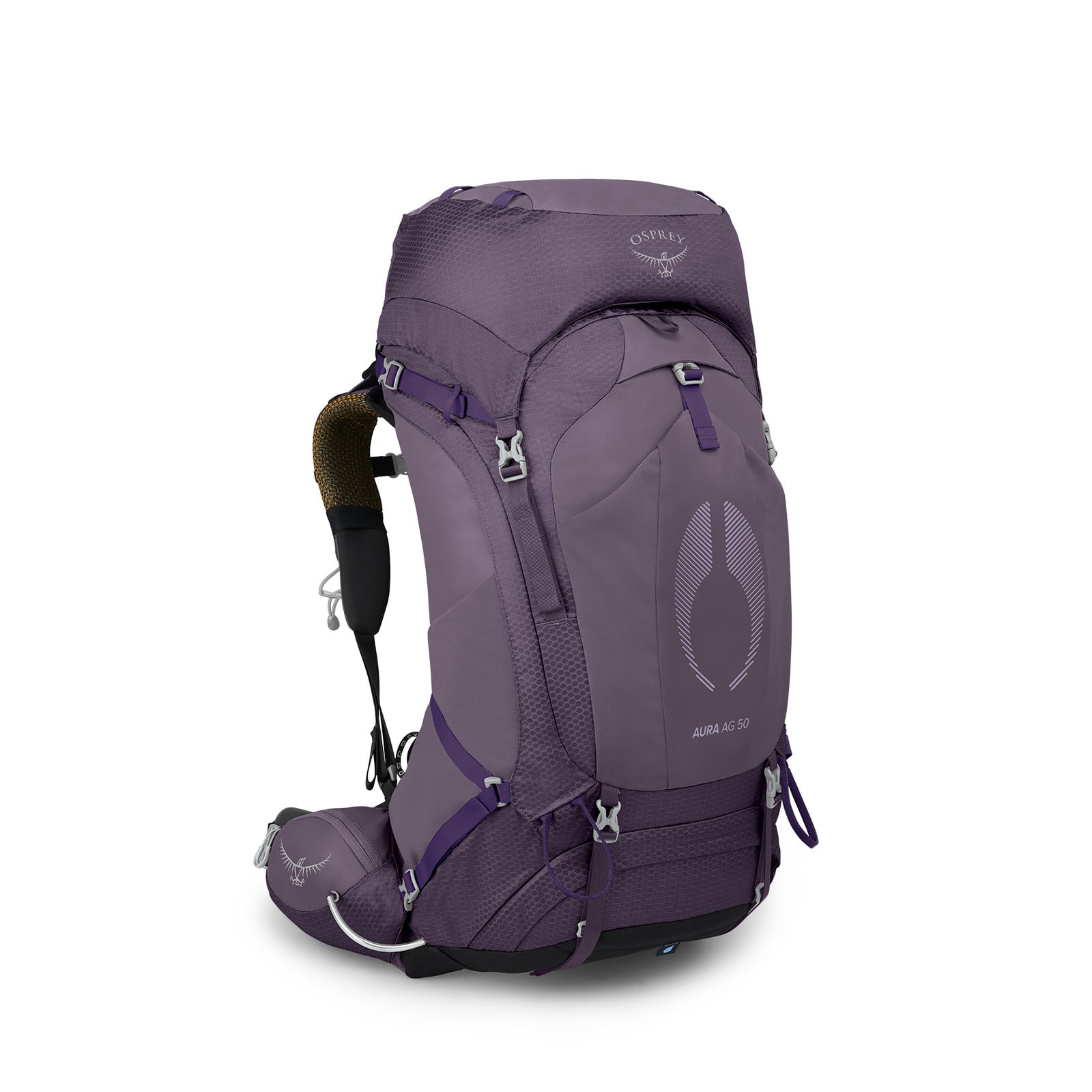 Osprey Aura AG 50 Backpacking Pack 50L in Enchantment Purple — front view